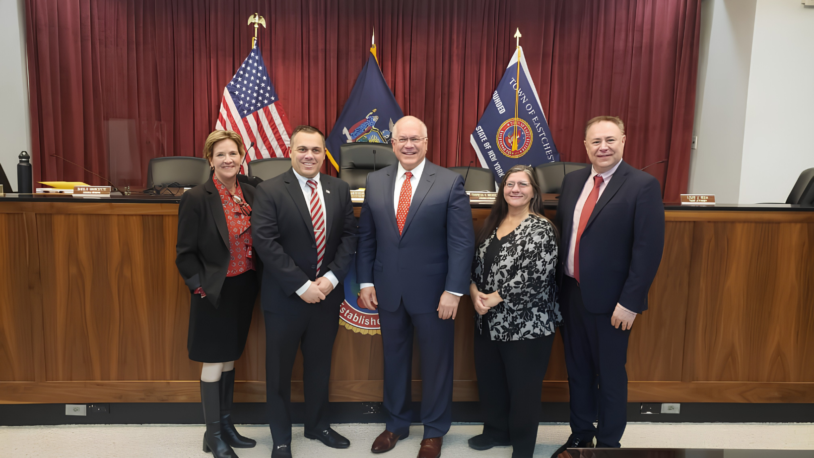 Eastchester Town Board at the council dais